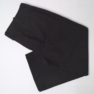 Ann Taylor MARGO Capri Pant Black Small White Dot Print Classic Timeless Size 8